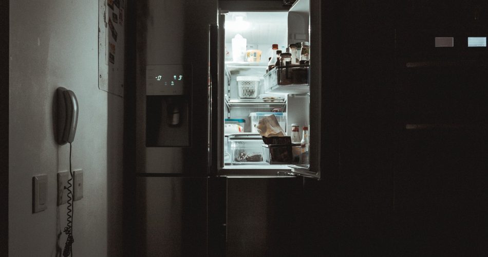 open fridge at night