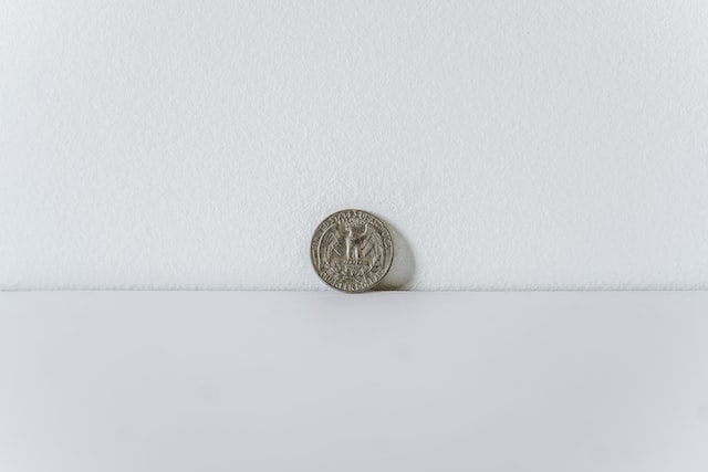 quarter on white background
