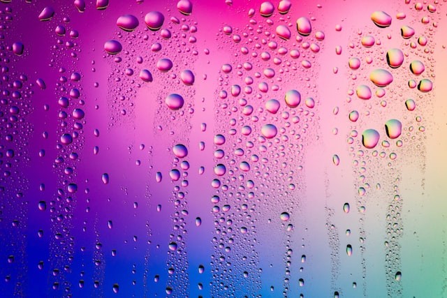 window with drops